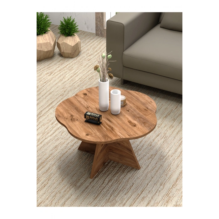 Çiçek Orta Sehpa Kahverengi 70 cm