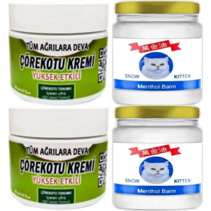 Çörek Otu Krem 2X100 ml - Snow Kitten Menthol Balm 2X50 ml