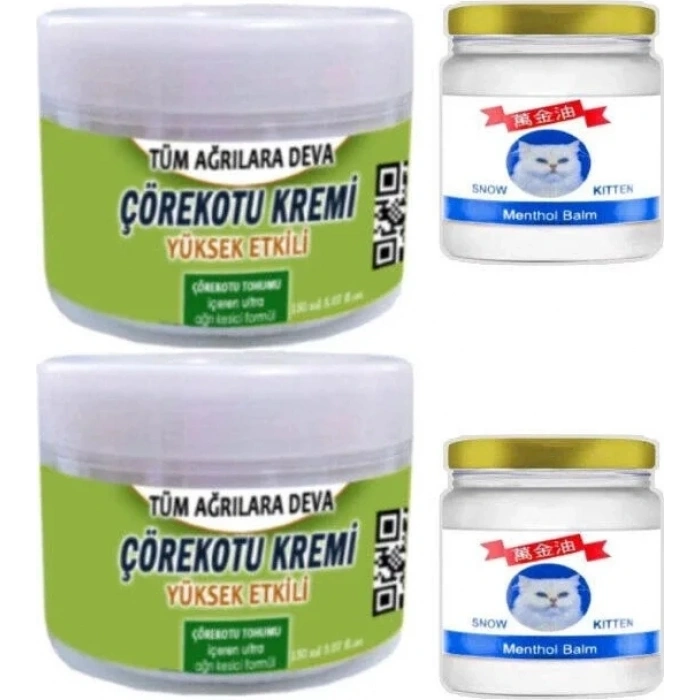 Çörek Otu Kremi 2X150 ml Krem +Snow Kitten 2X50 ml Menthol Balm