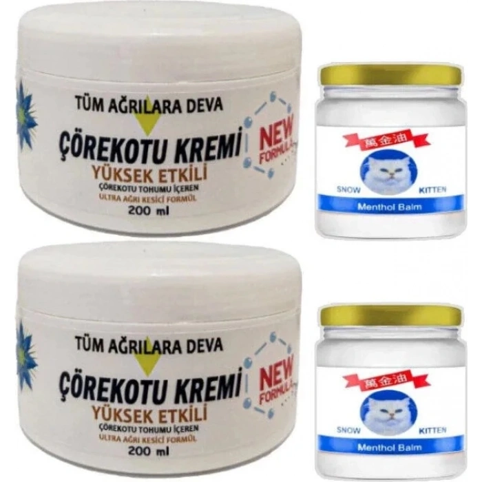 Çörek Otu Kremi Xl Boy 2X200 Ml+Snow Kitten 2X50 ml Menthol Balm