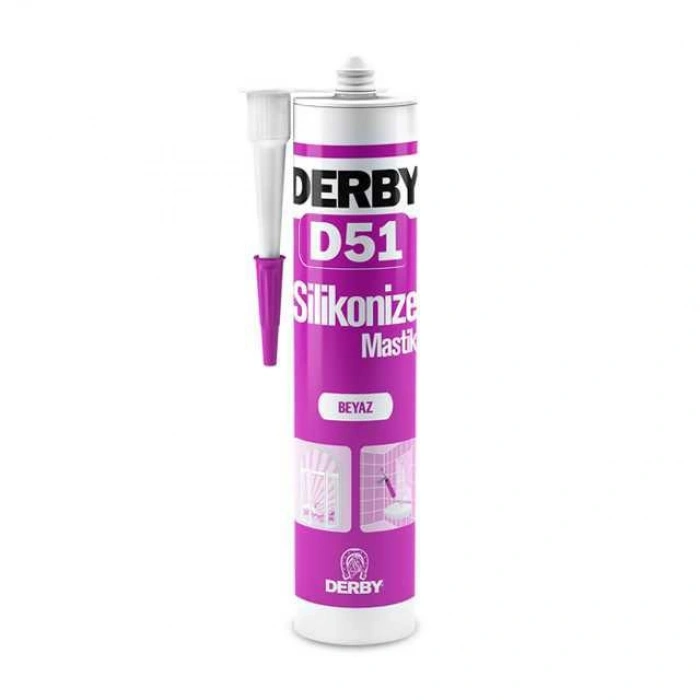 D51 500gr Silikonize Mastik Beyaz 1 Adet