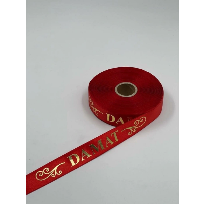 Damat Baskılı Kol Kurdelesi - Kırmızı - 1 Adet 50cm