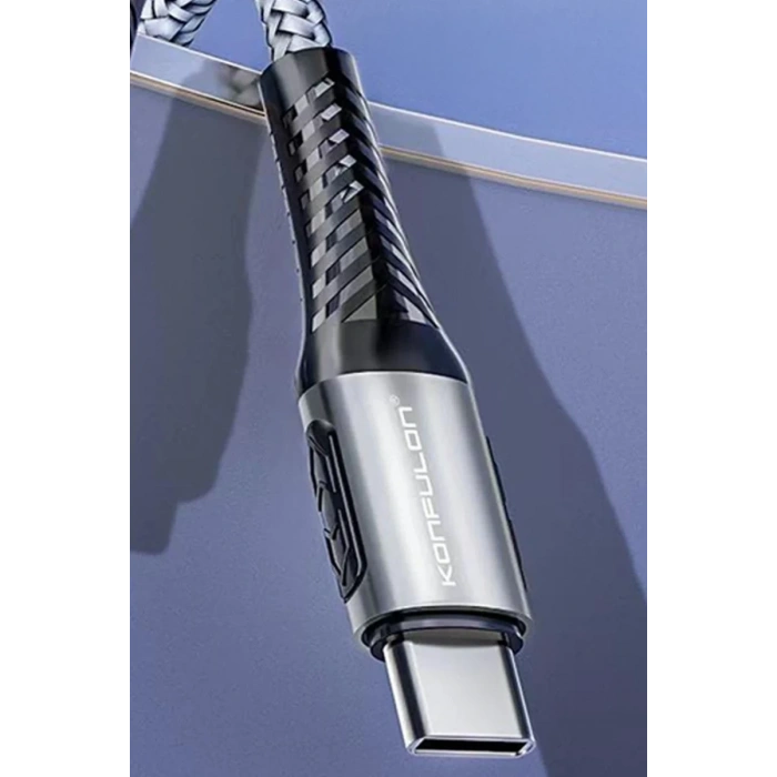 Konfulon DC43 Type-C to Type-C 1M Örgü 60W Hızlı Şarj Kablo - Yeşil