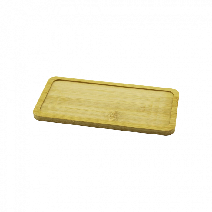 Dikdörtgen Ahşap Bambu Yağdanlık Altlık 20x10 cm