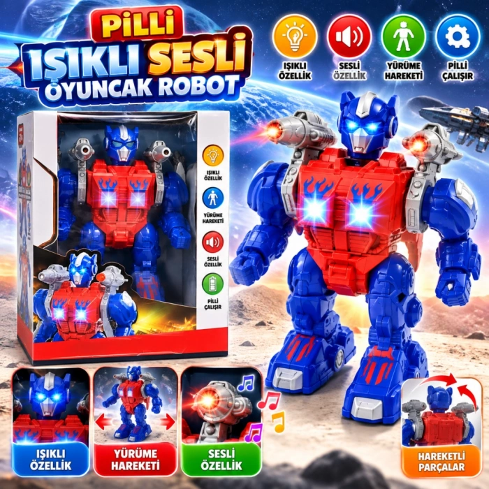 DMN6018 KUTUDA PİLLİ SESLİ IŞIKLI OYUNCAK ROBOT