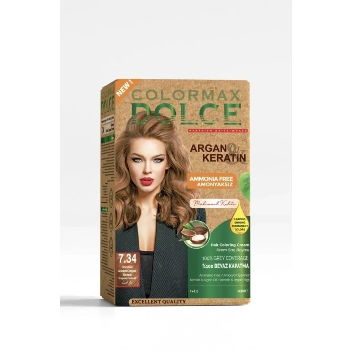 Dolce Amonyaksız, Doğal Set Boya - 7.34 Açık Karamel