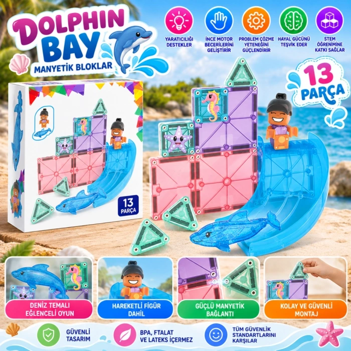 Dolphin Bay Manyetik Bloklar 13 Parça