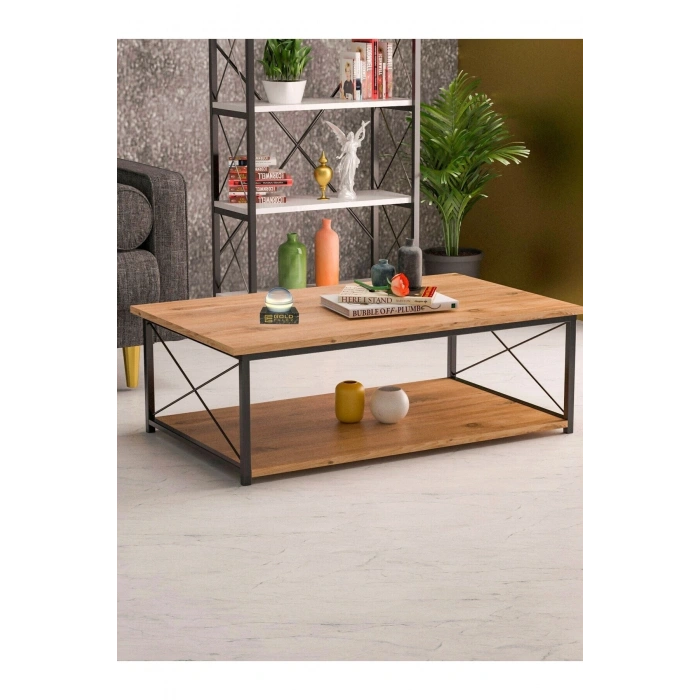Double Orta Sehpa Ceviz 90x50 cm