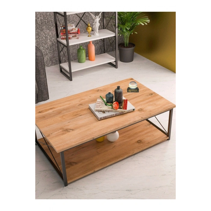 Double Orta Sehpa Ceviz 90x50 cm