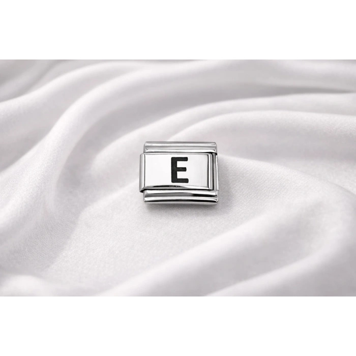 E Harfi Charm – Çelik Harfli Bileklik Aksesuarı ,Kişiye Özel Modüler Takı