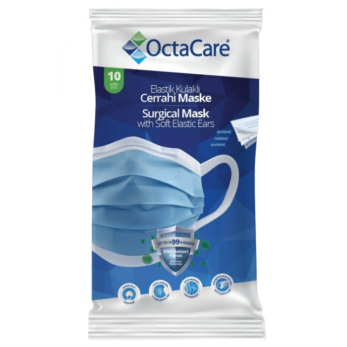 Elastik Kulaklı Cerrahi Maske - 10lu