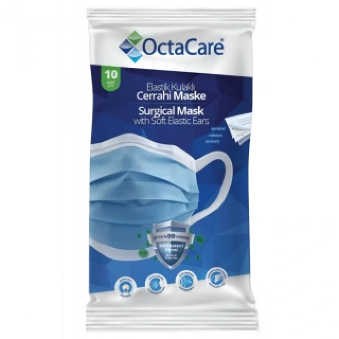 Elastik Kulaklı Cerrahi Maske - 10lu