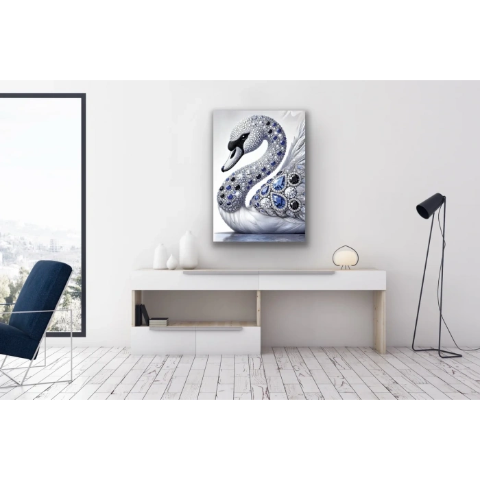 Elmaslı Kuğu Kanvas Tablo 70x100cm