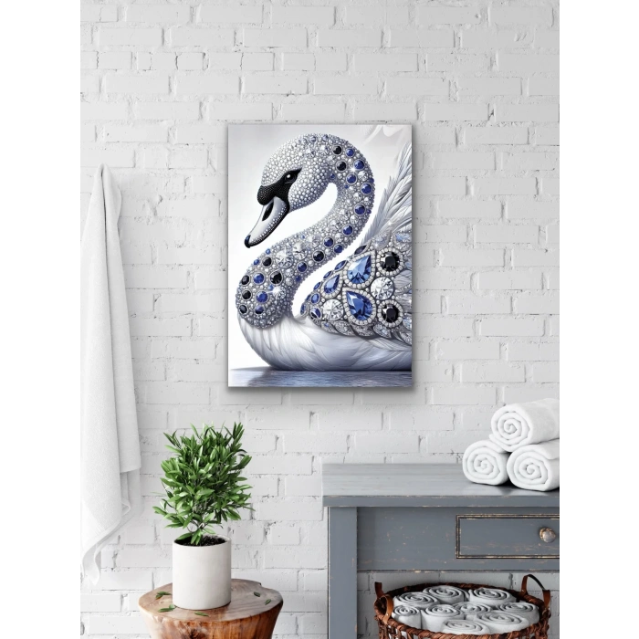 Elmaslı Kuğu Kanvas Tablo 70x100cm