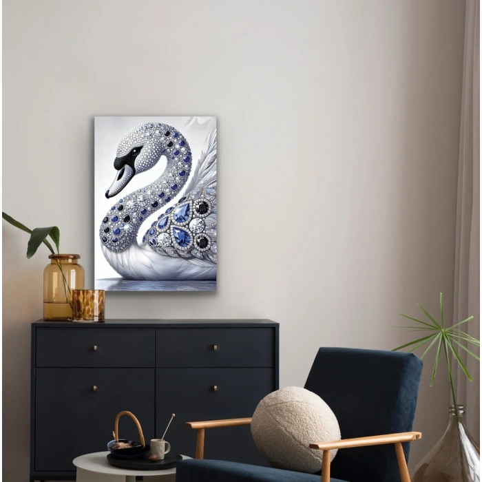 Elmaslı Kuğu Kanvas Tablo 70x100cm