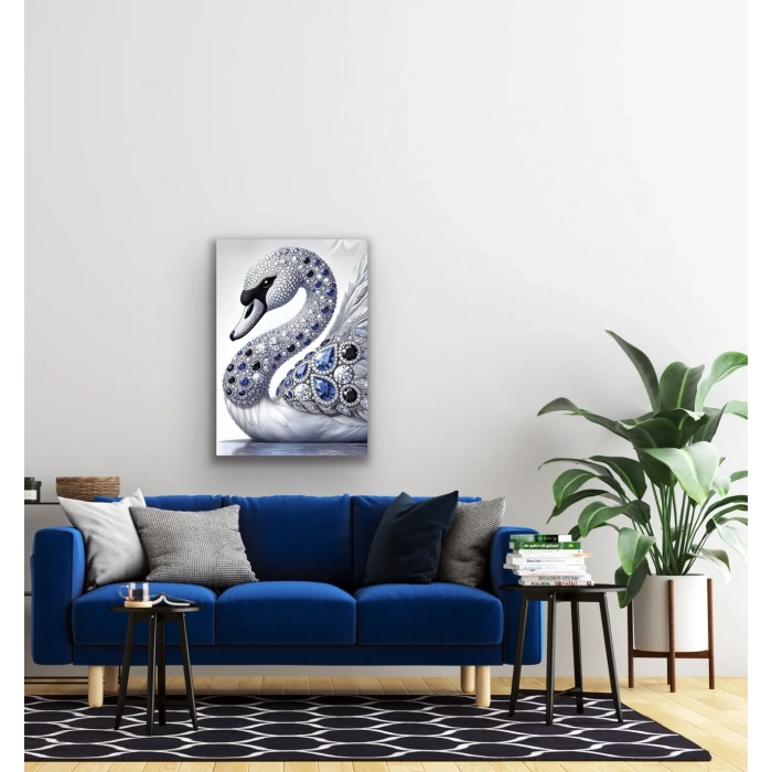 Elmaslı Kuğu Kanvas Tablo 70x100cm