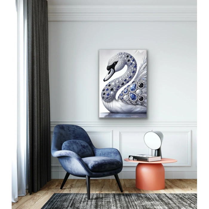 Elmaslı Kuğu Kanvas Tablo 70x100cm