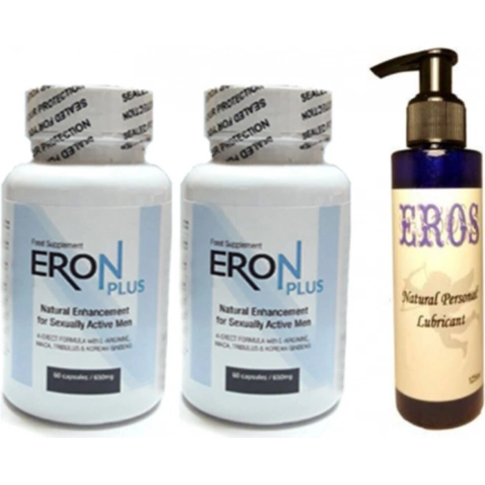 Eros Lubricant 125ml  Jel + 2 Adet Eron Plus 60lı Erkeklere Özel