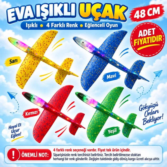 Eva Işıklı Uçak 48 cm (adet fiyatıdır)