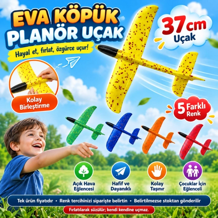 Eva Siyah Başlıklı Uçak 37 cm