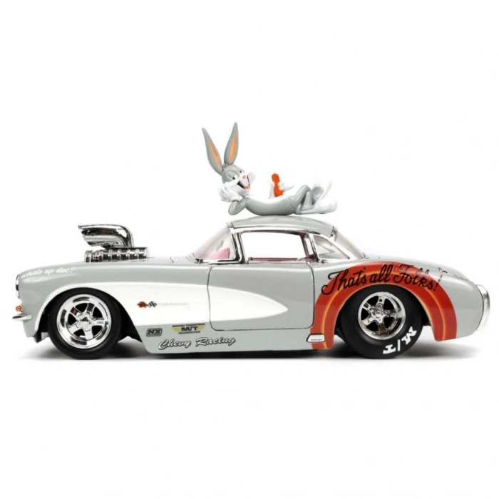 Figürü ve 1957 Chevrolet Corvette Model Aracı