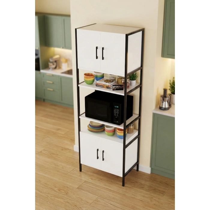 Fırın Dolabı Metal Ayaklı Beyaz 64 cm