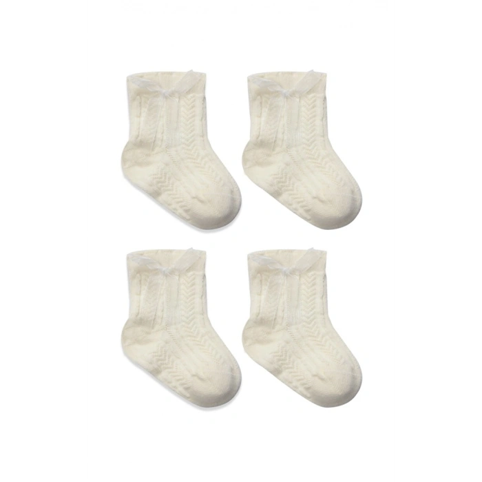 Fiyonklu Penye Soket Çorap 2li 10150 Naturel