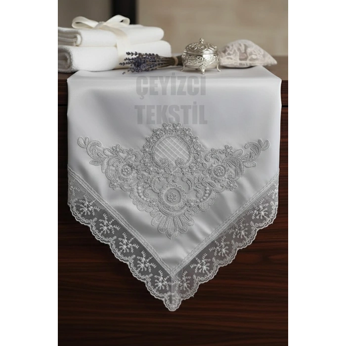 Fransız Dantelli, Çeyizlik Bohça Kahverengi
