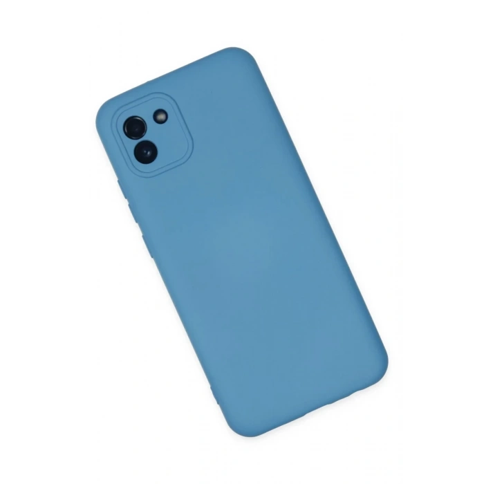 Samsung Galaxy A03 Kılıf Nano içi Kadife Silikon - Mavi