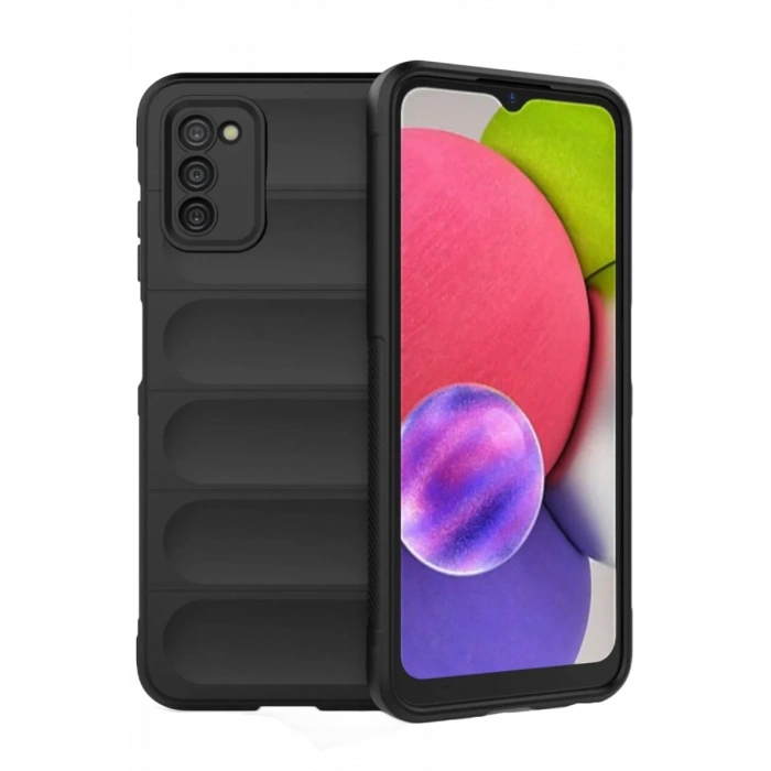 Samsung Galaxy A03S Kılıf Optimum Silikon - Siyah