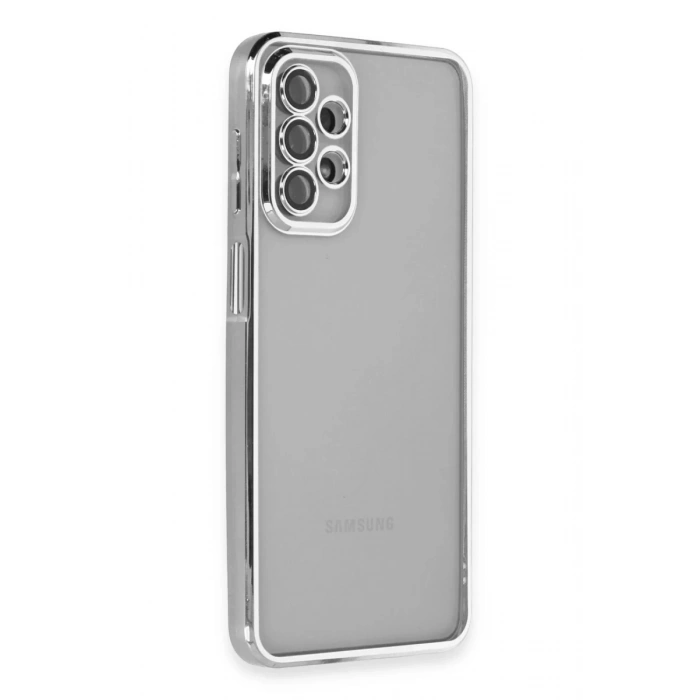 Samsung Galaxy A23 4G Kılıf Lensli Silikon - Gümüş