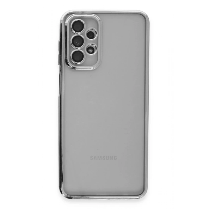 Samsung Galaxy A23 4G Kılıf Lensli Silikon - Gümüş