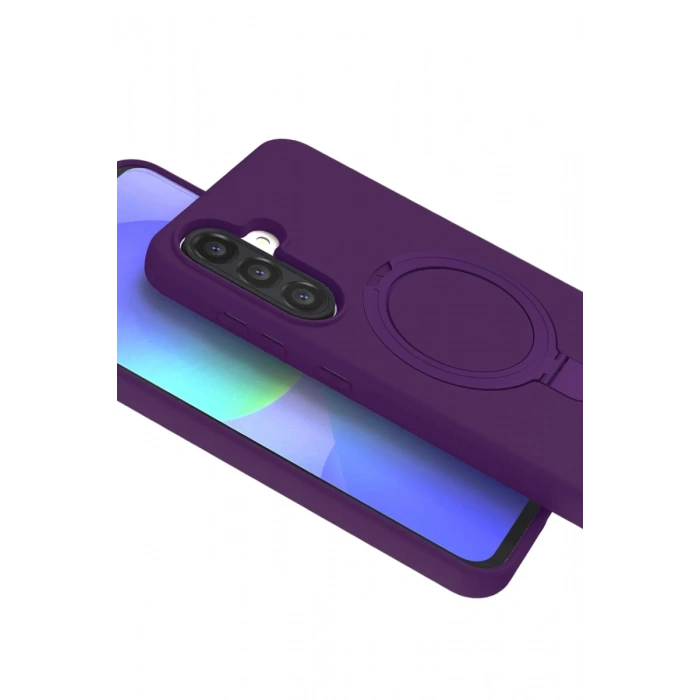 Samsung Galaxy A26 Regal Magsafe Standlı Kapak - Derin Mor