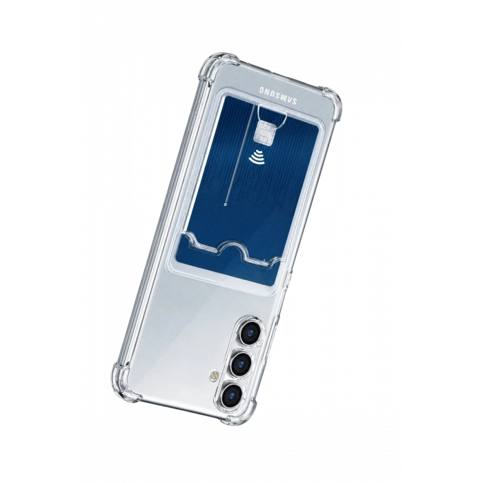 Samsung Galaxy A27 Kılıf Kart Şeffaf Silikon - Şeffaf