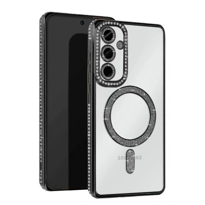 Samsung Galaxy A35 5G Joke Simli Magneticsafe Kılıf - Siyah
