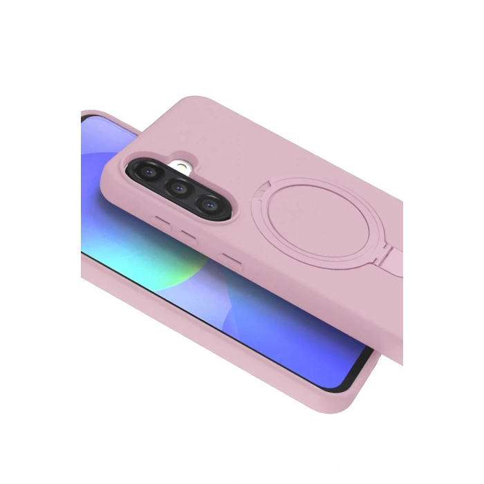 Samsung Galaxy A36 Regal Magsafe Standlı Kapak - Açık Pembe
