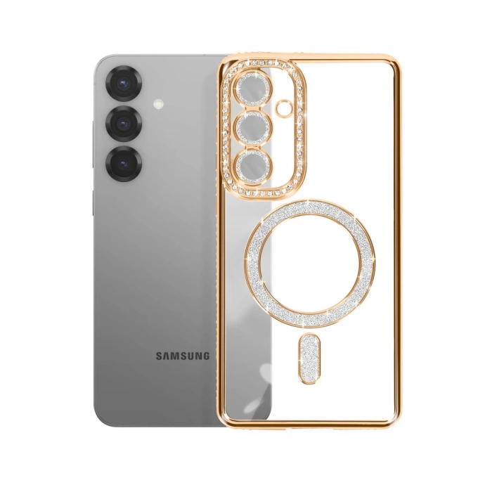 Galaxy A37 5G Joke Simli Magneticsafe Kılıf - Gold