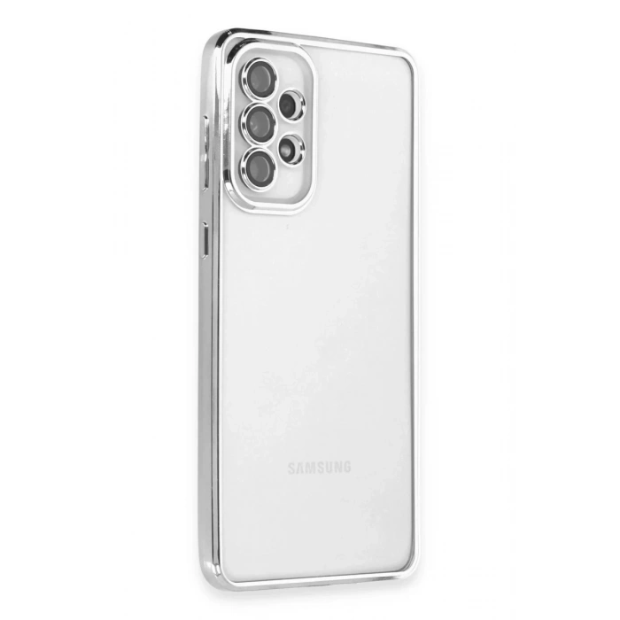 Samsung Galaxy A53 5G Kılıf Lensli Silikon - Gümüş