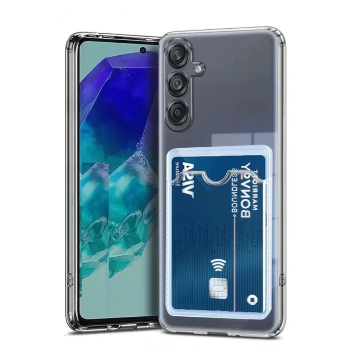 Samsung Galaxy A56 Kılıf Kart Şeffaf Silikon - Şeffaf