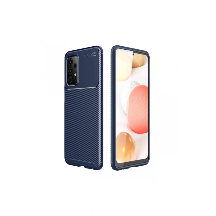 Samsung Galaxy A72 Kılıf Auto Focus Karbon Kapak - Lacivert