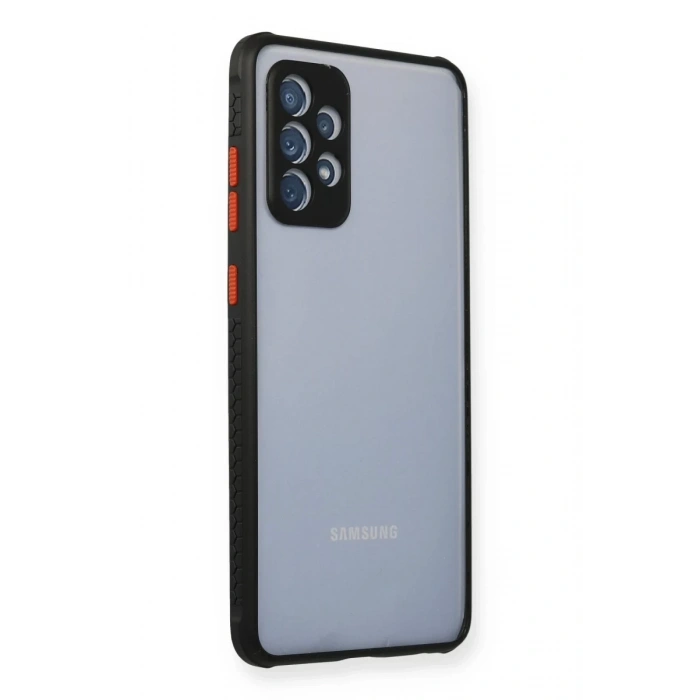 Samsung Galaxy A72 Kılıf Miami Şeffaf Silikon - Siyah