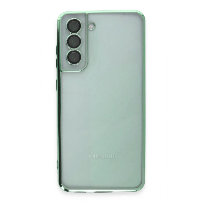 Samsung Galaxy S21 FE Kılıf Lensli Silikon - Yeşil