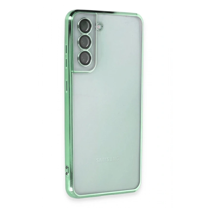 Samsung Galaxy S21 FE Kılıf Lensli Silikon - Yeşil