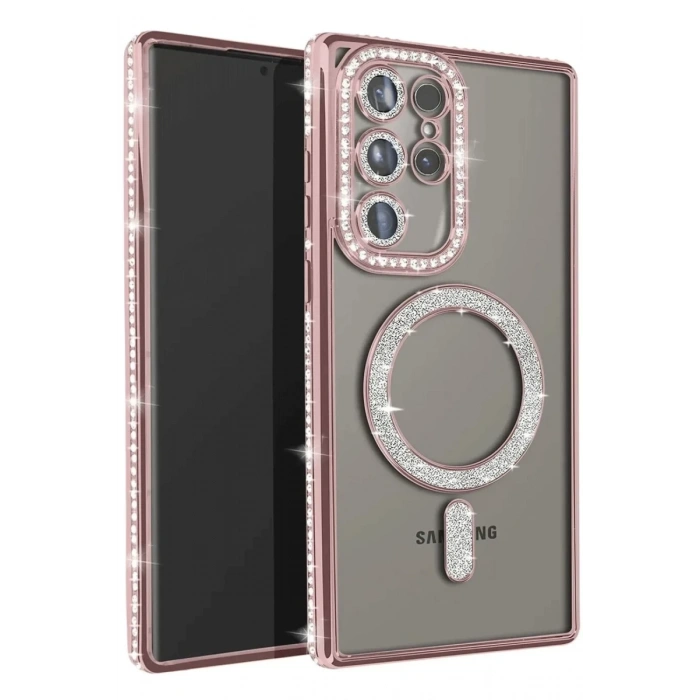 Samsung Galaxy S23 Ultra Joke Simli Magneticsafe Kılıf - Pembe