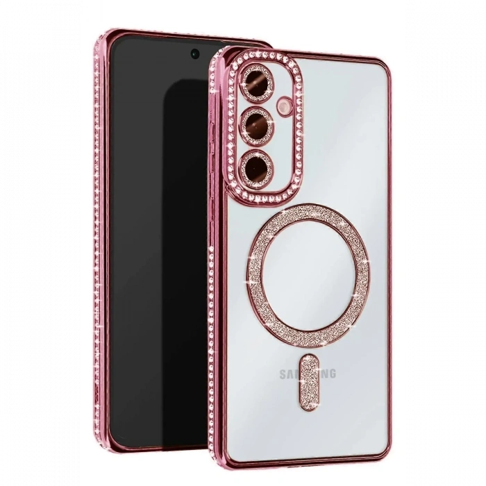 Samsung Galaxy S24 FE Joke Simli Magneticsafe Kılıf - Pembe