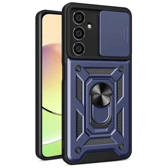Samsung Galaxy S24 FE Pars Lens Yüzüklü Silikon - Lacivert