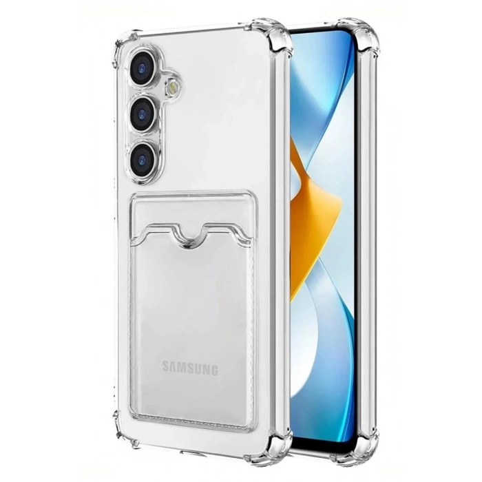 Samsung Galaxy S24 Kılıf Kart Şeffaf Silikon - Şeffaf