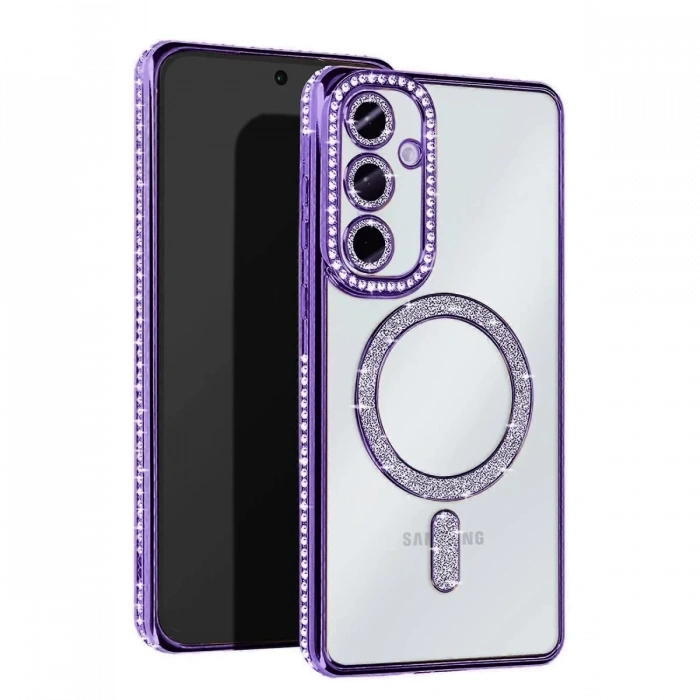 Samsung Galaxy S25 FE Joke Simli Magneticsafe Kılıf - Derin Mor