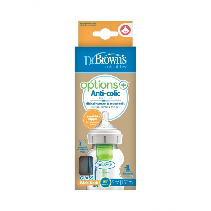 Geniş Ağız Anti Kolik Options+ Cam Biberon 150 ml