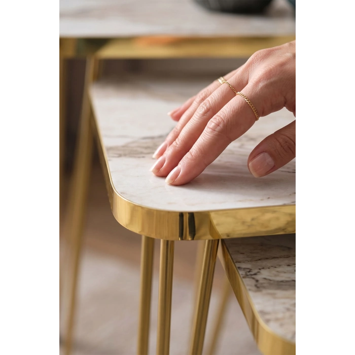 Gold Tel Zigon Efes Beyaz 3lü